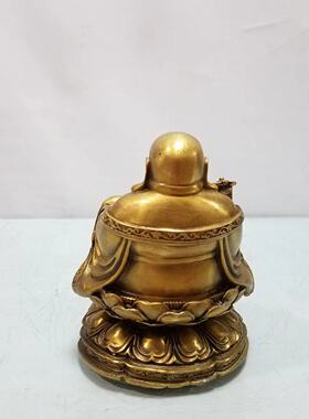 黄铜坐莲花弥勒佛摆件布袋佛大肚佛笑佛家居佛堂供养五子佛元宝佛