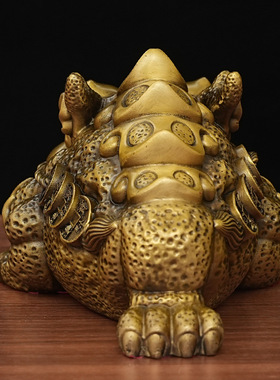 铜霸王金蟾蟾蜍摆件摆件铜金蟾铜金蟾铜金蝉三足金蟾蜍铜元宝金蟾