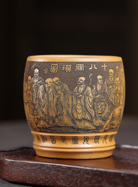 一件宜兴紫砂品茗杯原矿段泥匠心手工制作品茗杯  家用主人杯