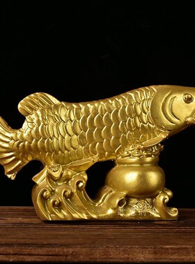 新款各种树脂工艺品摆件聚宝盆发财鱼直播供货货源