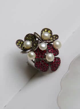 承李李原创设计珍珠纯银戒指