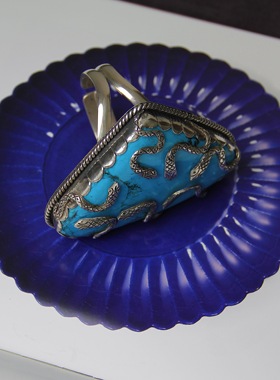 承李李原创设计松石纯银戒指