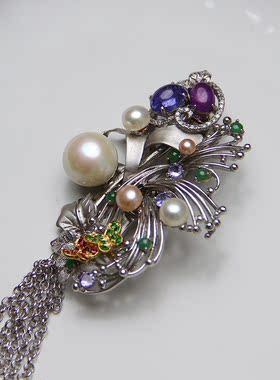 承李李原创设计珍珠紫水晶项链