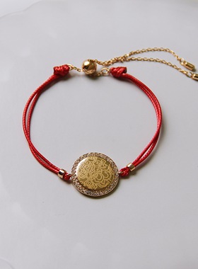 承李李原创设计银镀金红绳情侣