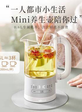 官方小熊养生壶YSH-E06H1 家用多功能办公室小型迷你煮茶壶煮茶器