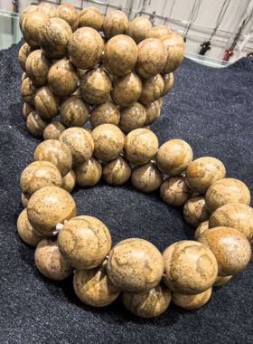 新疆国画彩泥石原石手串新疆木纹泥石原石手串文玩手串