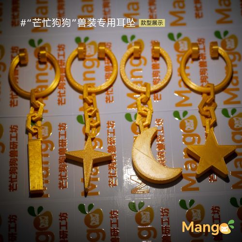 【芒忙狗狗】Furry兽装多色星月梦幻挂坠耳夹福瑞酷帅小众配件 - 图2