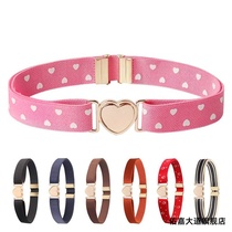 Child Girl Princess Decorated Denim Pants School Uniform Girdle Elastic Tightness Strap Adjustment Length Loving shape * *