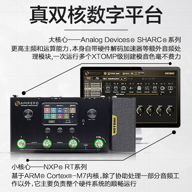 Hotone Ampero one Stomp II mini Stage电吉他综合效果器2贝斯 - 图0