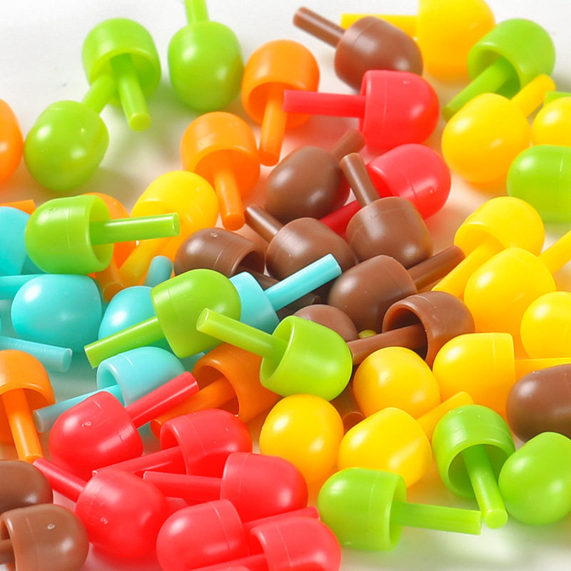 木制创意蘑菇钉拼图儿童早教益智力锻炼组合拼插板玩具,淘宝优惠券,粉丝福利购,淘宝优惠卷