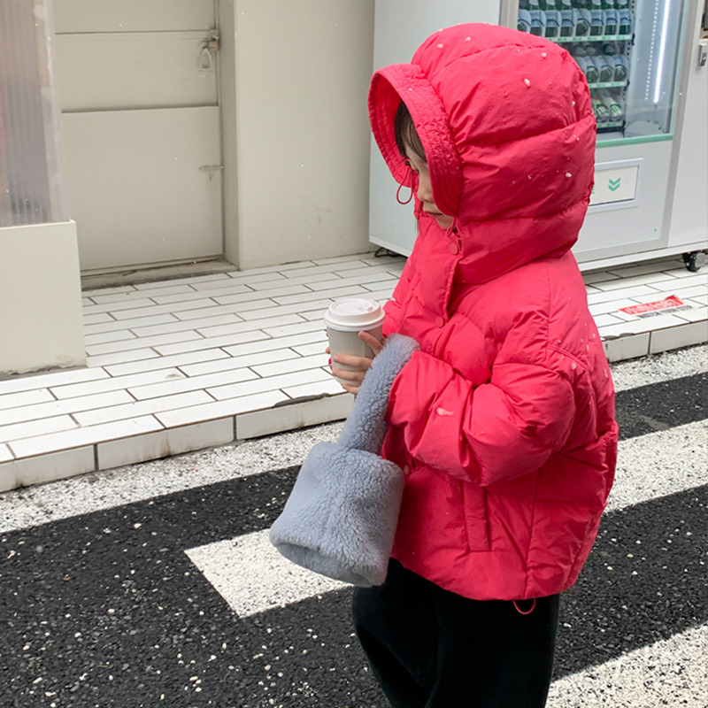 反季儿童羽绒服女童宝宝短款加厚白鸭绒面包服男童小童大童冬装潮-图0