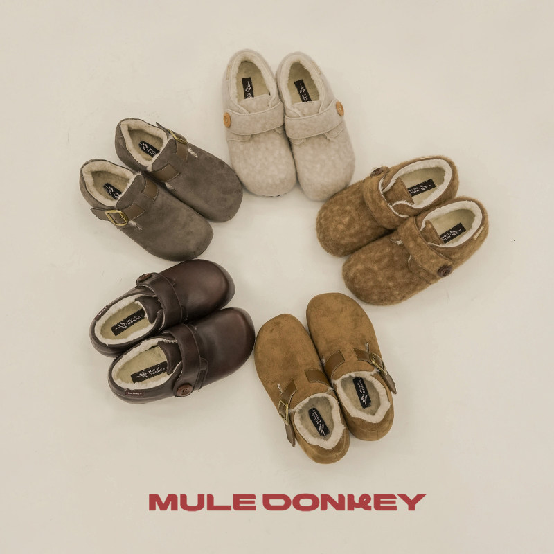 多嘴驴Donkey加绒勃肯鞋女冬季厚底复古增高小个子毛绒保暖毛毛鞋,淘宝优惠券,粉丝福利购,淘宝优惠卷