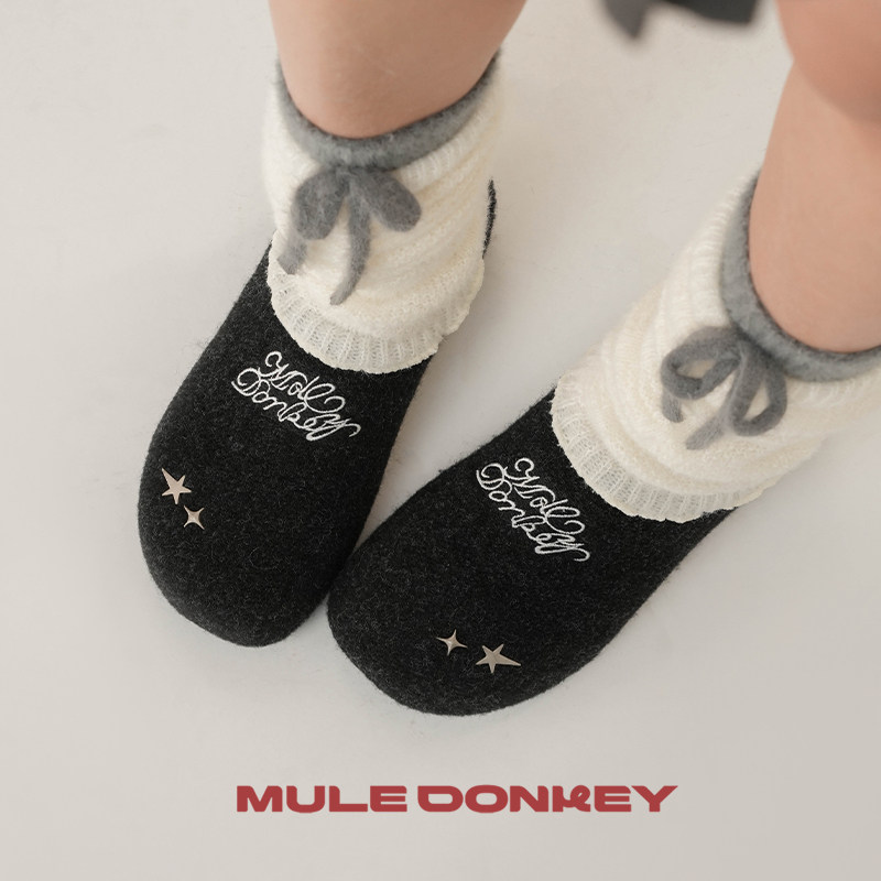 多嘴驴Donkey毛绒勃肯鞋女款冬季保暖毛毛鞋一脚蹬黑色厚底棉拖鞋,淘宝优惠券,粉丝福利购,淘宝优惠卷