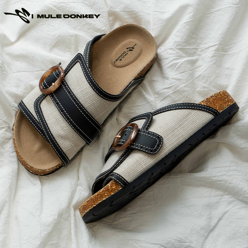 多嘴驴Donkey双扣勃肯拖鞋女款夏季一脚蹬懒人凉鞋厚底休闲一字拖,淘宝优惠券,粉丝福利购,淘宝优惠卷