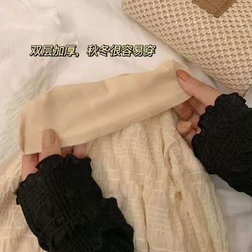 Демисезонный кружевной шелковый приятный телу сексуальный лонгслив, увеличенная толщина