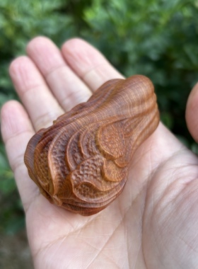 天然崖柏高油老料实木雕刻大白菜百财文玩手把件随身盘玩招财摆件
