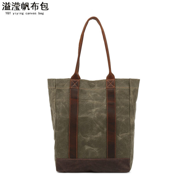 Casual oil wax canvas women's handbag single shoulder crossbody