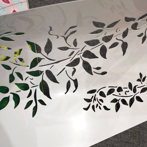 叶子随风镂空型板涂抹创意美术涂鸦叶子拓印模板270-图2