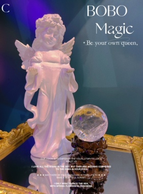 BOBO Magic 纯天然白晶球彩虹晶体许愿摆件写字楼家居公司