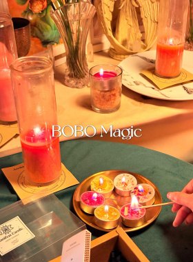 BOBO Magic原创手作升级满月蜡烛新月蜡烛植物草药水晶蜡烛送闺蜜