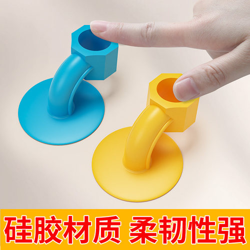 硅胶防撞门吸彩色吸盘免打孔无痕厕所门后把手缓冲阻档固定防撞垫 - 图0