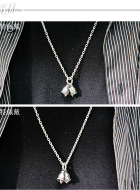 复古铃铛925银项链吊坠