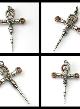 925银上帝之眼十字架朋克风吊坠