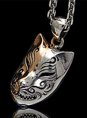 面具纯银男士复古吊坠