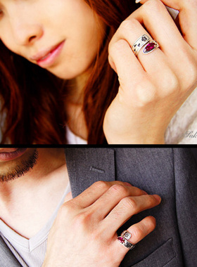 OV泰银925纯银落樱戒指开口尾戒男士女银戒指