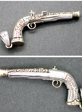 老式吊坠复古时尚风银项链