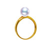 AKOYA natural seawater pearl ring 18K gold