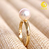 AKOYA natural seawater pearl ring 18K gold