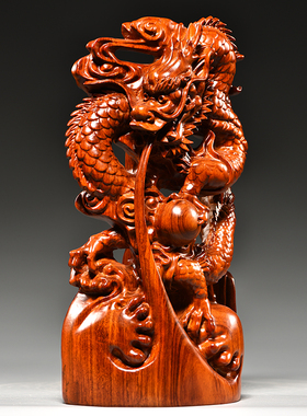 花梨木雕龙木质十二生肖木头送礼