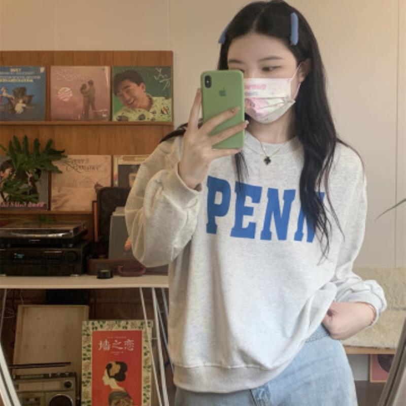 超火cec卫衣女春秋韩版oversize无帽薄款外套ins潮学生宽松上衣服 - 图2