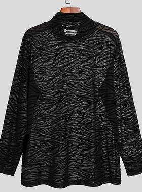 欧美男士透视紧身长袖t恤