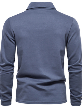 休闲纯色上衣潮流翻领百搭polo