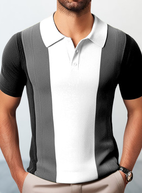 针织衫翻领短袖POLO衫T恤上衣