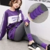 Bên ngoài mặc quần legging nữ 2019 xuân mới Hàn Quốc thời trang hoang dã khâu tương phản màu giả hai chiếc quần dài màu xám - Quần tây thường