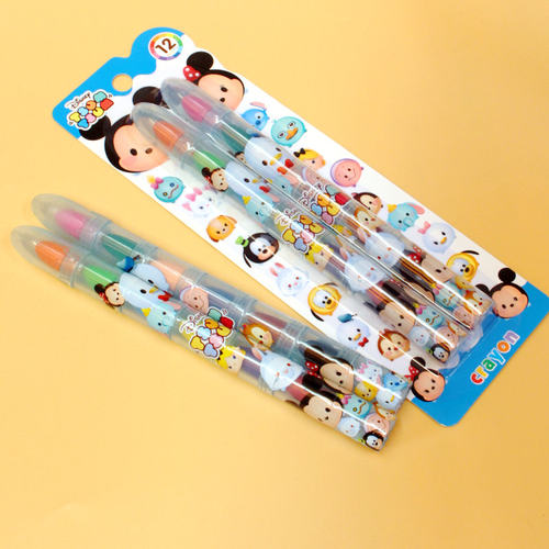 儿童蜡笔12色小学生油画棒幼儿园生日礼物绘画涂鸦子弹式拼接蜡笔 - 图1