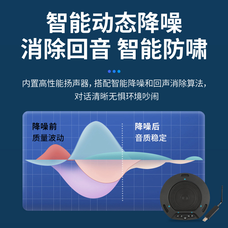 数真视频会议全向麦克风无线话筒远程腾讯会议麦克风专用收音拾音器钉钉桌面扬声器喇叭音响一体视频会议套装