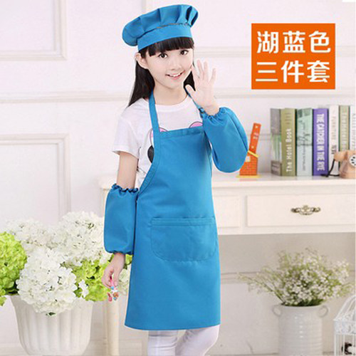 儿童围裙套装画画衣防水幼儿园厨房衣服小孩烘焙美术宝宝幼儿围裙 - 图1