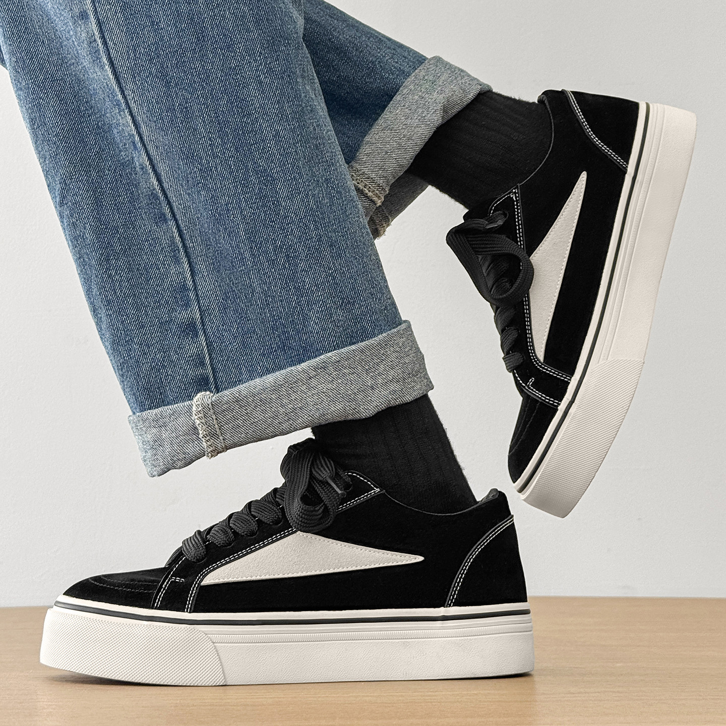 厚底板鞋男潮牌复古高街美式休闲鞋2026新款时尚潮流百搭青少年鞋,淘宝优惠券,粉丝福利购,淘宝优惠卷