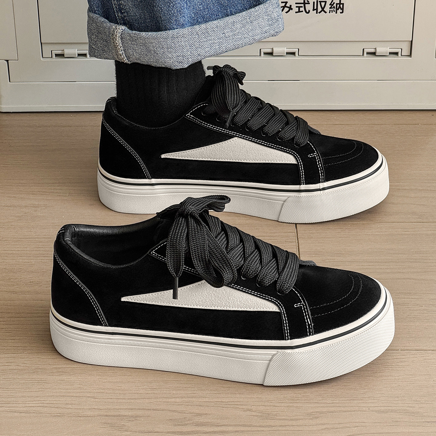 厚底板鞋男潮牌复古高街美式休闲鞋2026新款时尚潮流百搭青少年鞋,淘宝优惠券,粉丝福利购,淘宝优惠卷