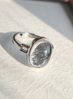 纯银银戒指镶嵌天然水晶默认微瑕完美主义慎拍一物一拍