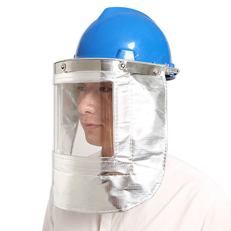 铝箔耐高温隔热防护面罩炉前工业防冲击烫防飞溅钢厂配帽头罩面具 - 图3