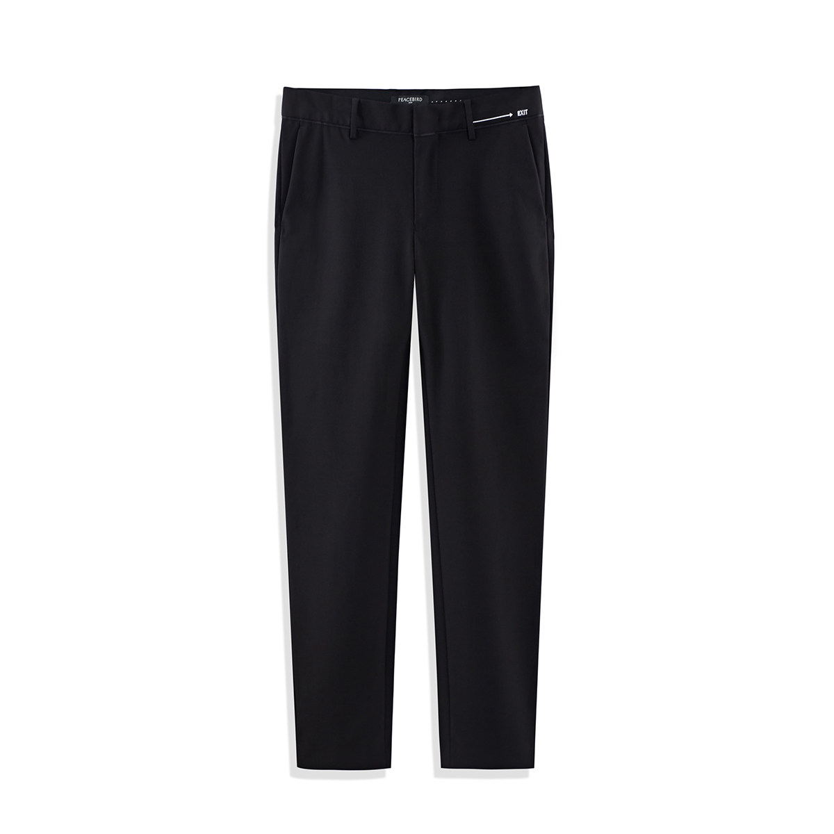 太平鸟男装男英文刺绣纯色休闲裤 太平鸟男装outlets店休闲裤