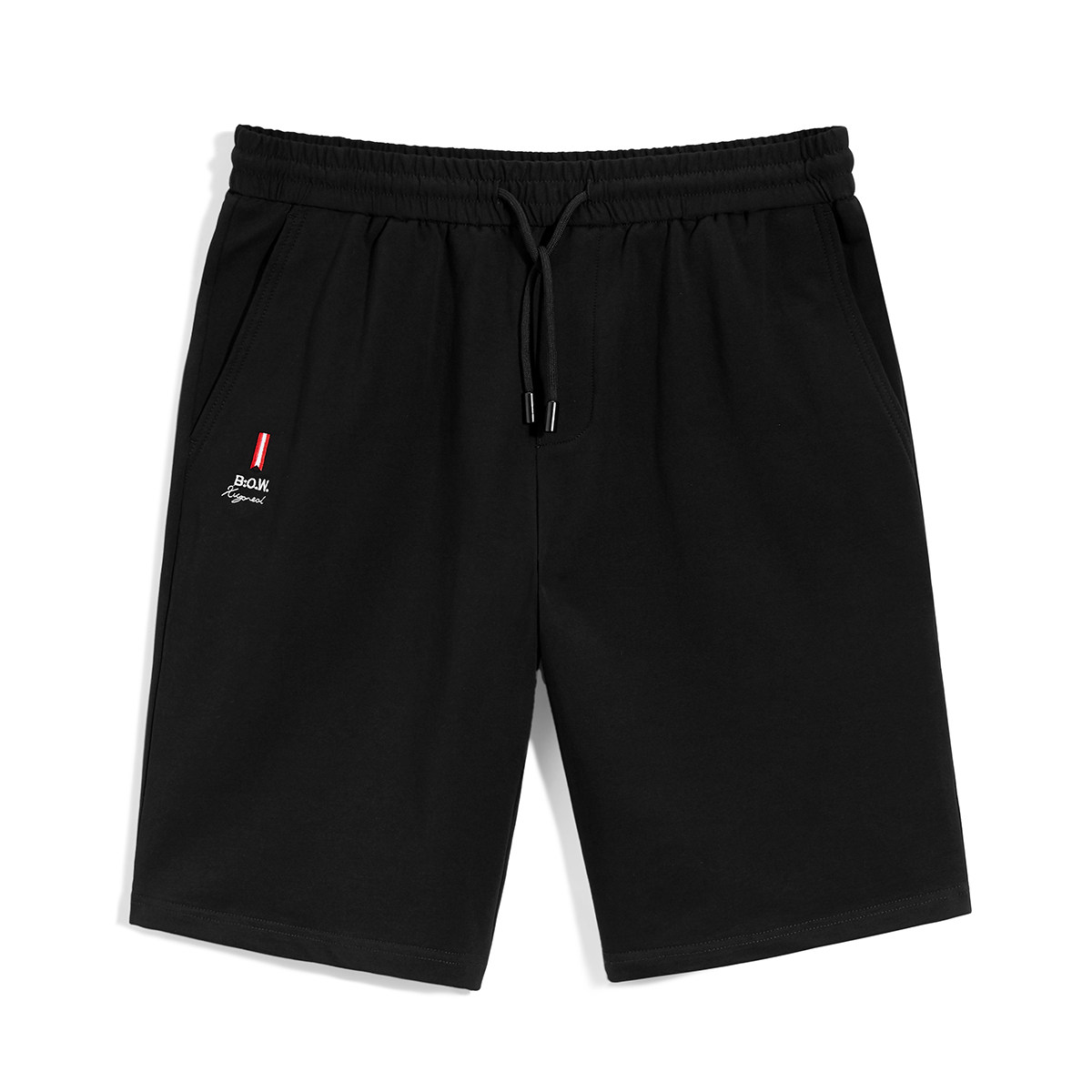 太平鸟男装夏季新款黑色潮流短裤 太平鸟男装outlets店休闲裤