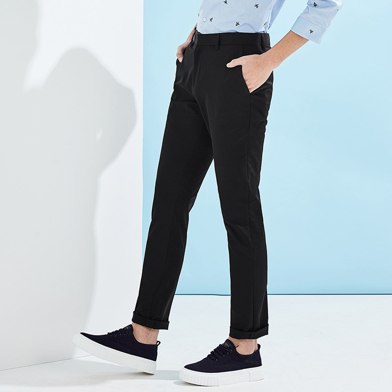 太平鸟男装2019夏季新品直筒休闲裤 太平鸟男装outlets店休闲裤