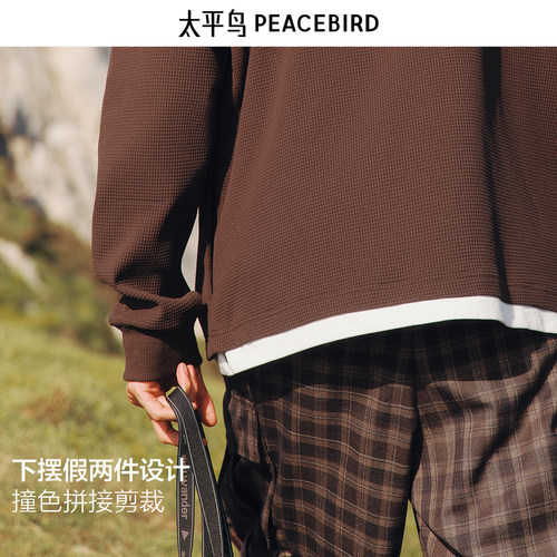 【商场同款】太平鸟男装 潮流宽松秋季新款肌理感卫衣男B2CRF3212 - 图1