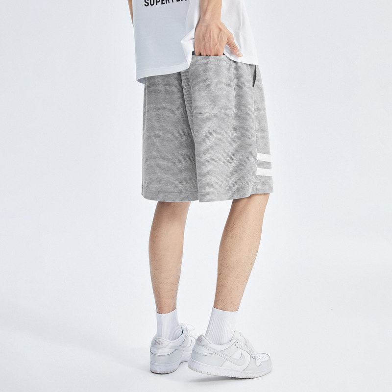 太平鸟男装华夫格男2023夏季中短裤 太平鸟男装outlets店休闲裤